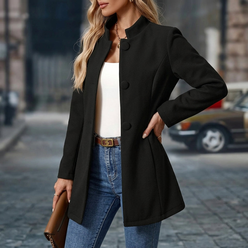 Roxane | Blazer Long à Coupe Structurée