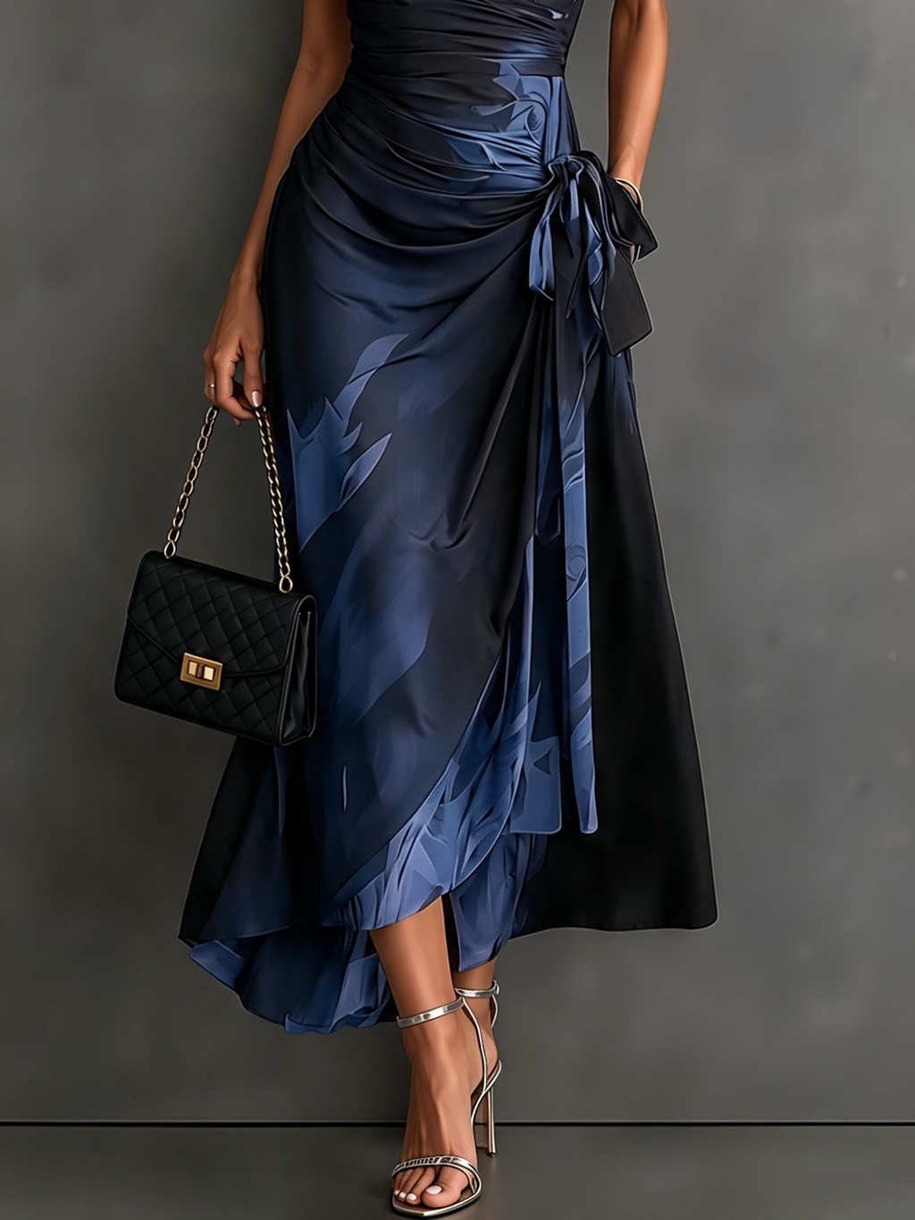 Victorine | Robe Portefeuille Imprimée Rouge et Noir