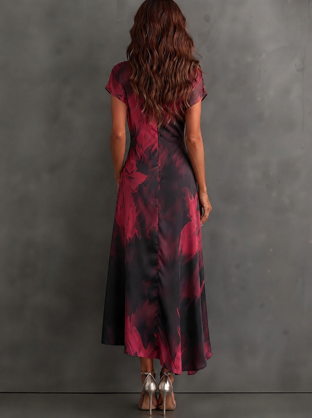 Victorine | Robe Portefeuille Imprimée Rouge et Noir