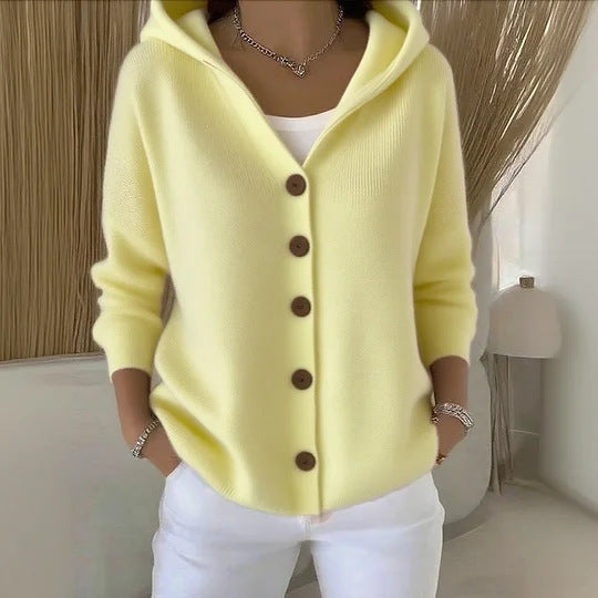Josette | Cardigan en Coton à Boutons Contrastés