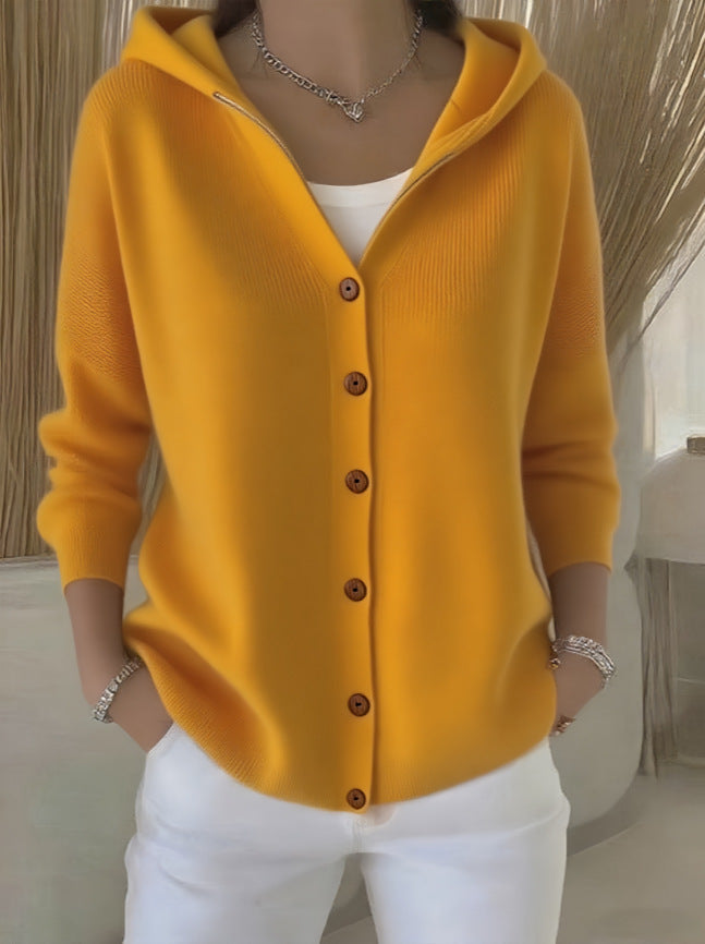 Josette | Cardigan en Coton à Boutons Contrastés