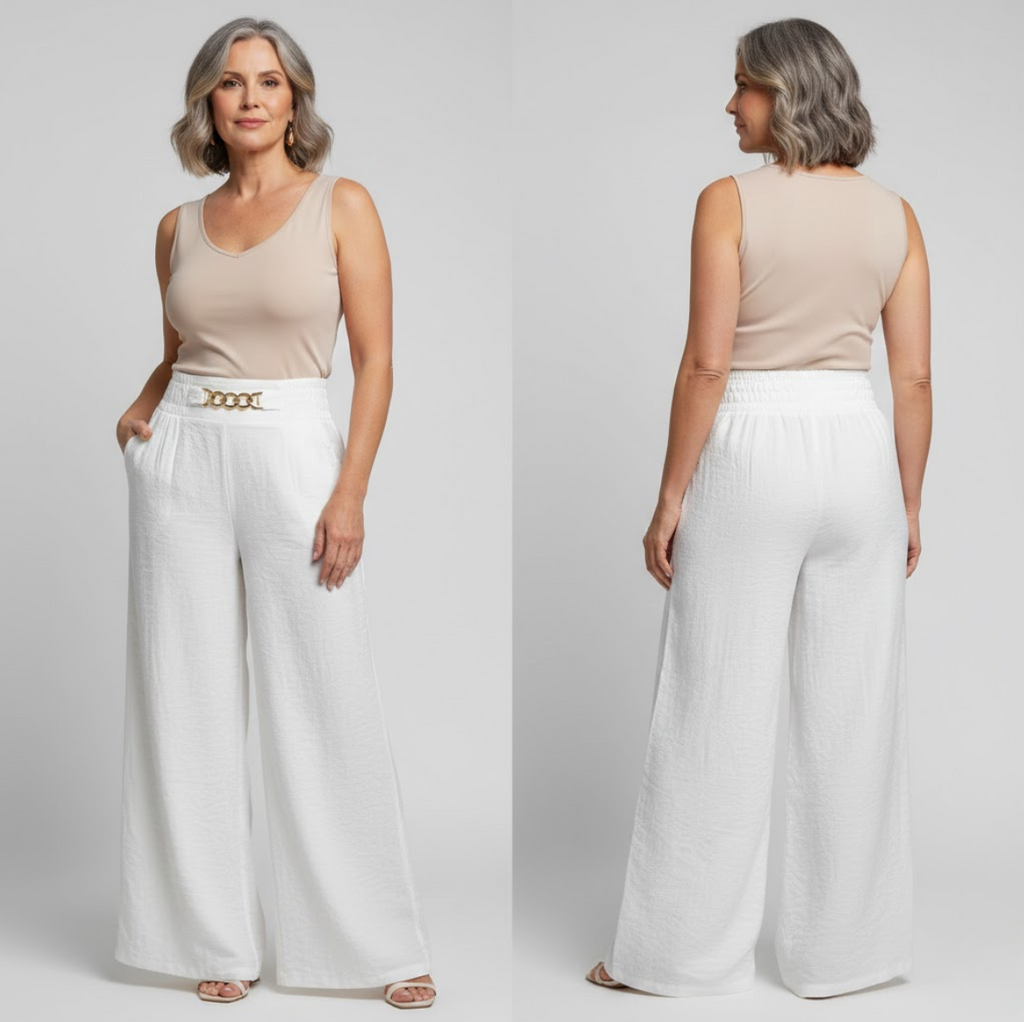 Évelyne | Pantalon Large Taille Haute