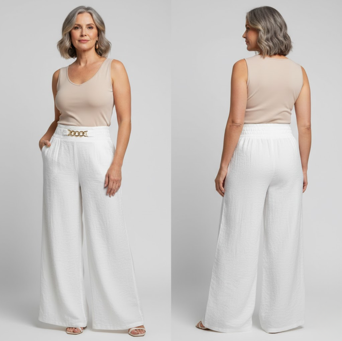 Évelyne | Pantalon Large Taille Haute