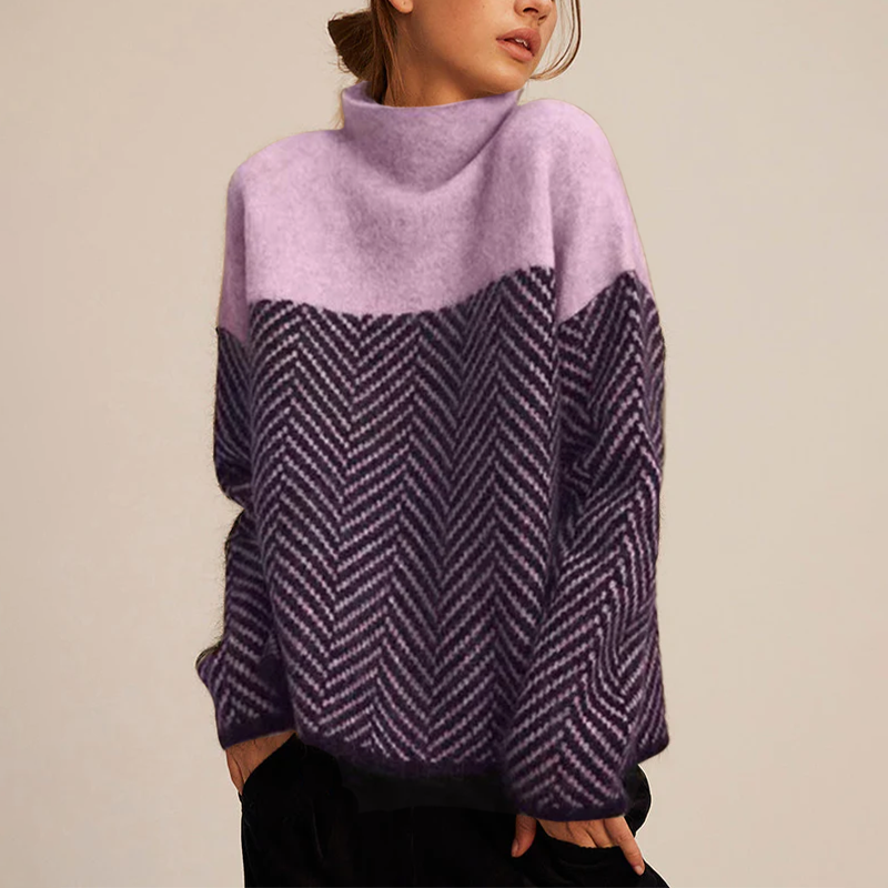 Pauline | Pull Graphique à Motif Contrasté