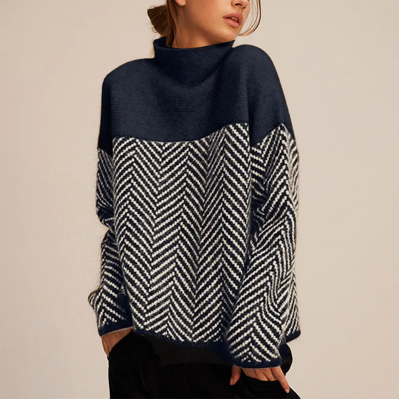 Pauline | Pull Graphique à Motif Contrasté