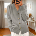 Laure | Cardigan à Col V et Boutons Dorés